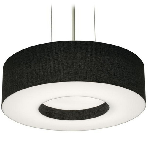 AFX Lighting Afx Lighting Montclair Satin Nickel Pendant Light with Drum Shade MCP1214MBSN-BK