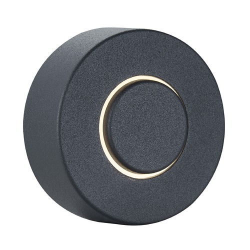 Design Classics Lighting Textured Black LED Lighted Round Doorbell Button DB3-TBK