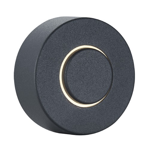 Textured Black LED Lighted Round Doorbell Button