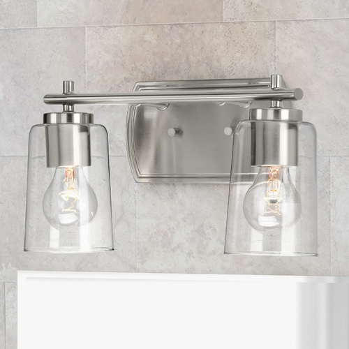 Adley 14-Inch Bathroom Wall Light in Brushed Nickel by Progress Lighting