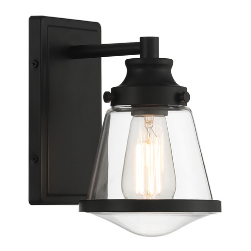 Bathroom Light with White Glass in Dark Brushed Bronze by Minka Lavery