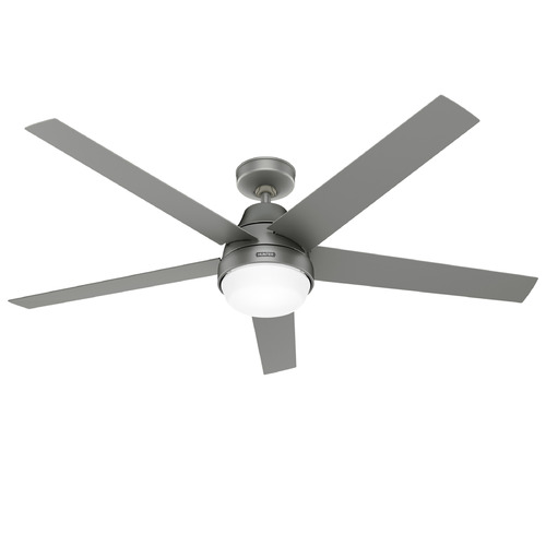 Hunter Fan Company Aerodyne Matte Silver LED Ceiling Fan with Light