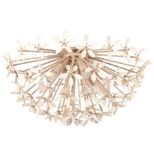 Corbett Lighting Corfu Ivory Coco & Bleached Abaca LED Semi-Flushmount Light