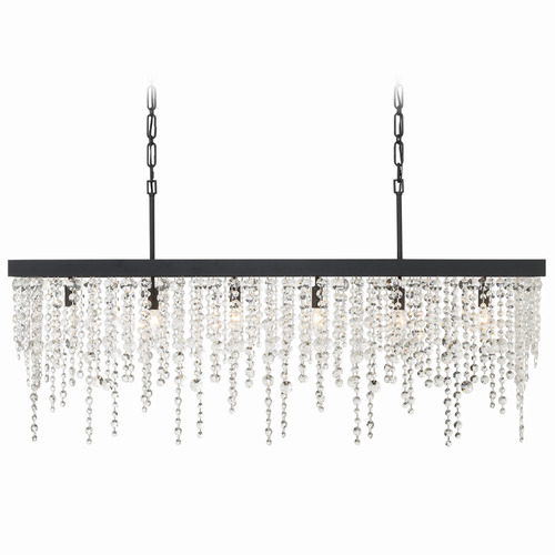 Crystorama Lighting Winham Black Forged Crystal Chandelier