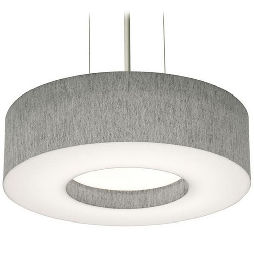 AFX Lighting Afx Lighting Montclair Satin Nickel Pendant Light with Drum Shade MCP1214MBSN-GY