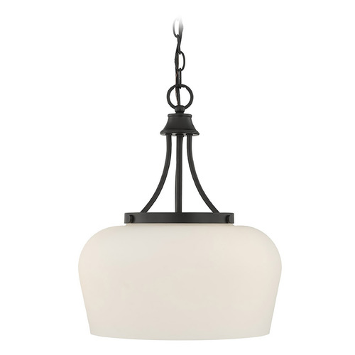 Savoy House Lighting Matte Black Pendant Light with Bowl / Dome Shade