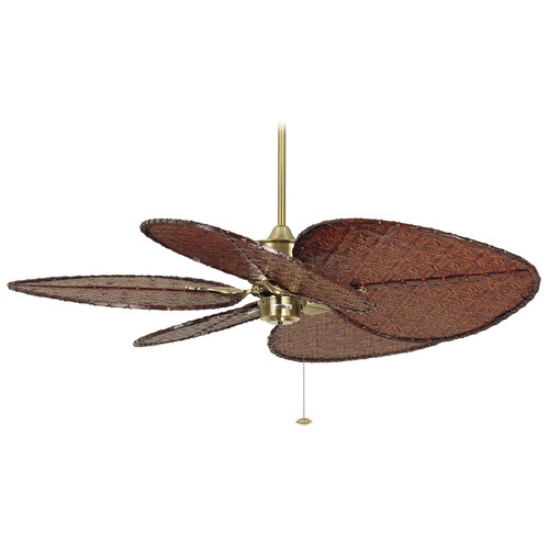 Fanimation Fans Islander Fan in Antique Brass with 22-Inch Wide Oval Bamboo Blades FP320AB1