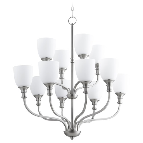 Quorum Lighting Richmond Satin Nickel Chandelier by Quorum Lighting 6811-12-65