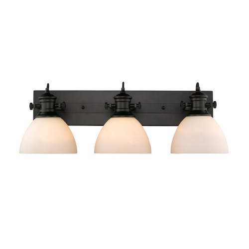 Hines 3-Light Bath Light in Black by Golden Lighting