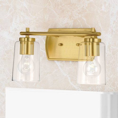 Adley Satin Brass 2-Light Bathroom Light by Progress Lighting