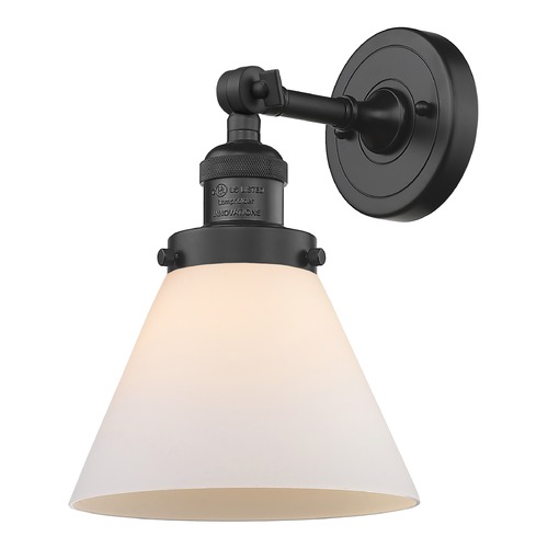 Large Cone Matte Black Sconce by Innovations Lighting