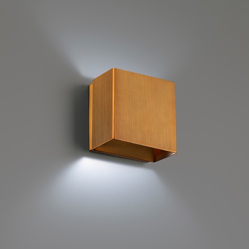 Boxi 5-Inch LED Wall Sconce in Aged Brass 3CCT 3500K by WAC Lighting