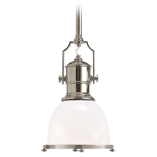 Visual Comfort Signature Collection E.F. Chapman Country Industrial Pendant in Nickel by Visual Comfort Signature CHC5133PNWG