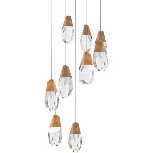Martini 9-Light LED Chandelier in Aged Brass by Schonbek Beyond