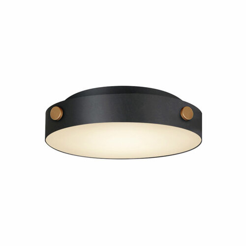 Rivet VX LED Flush Mount in Black & Antique Brass by Maxim Lighting