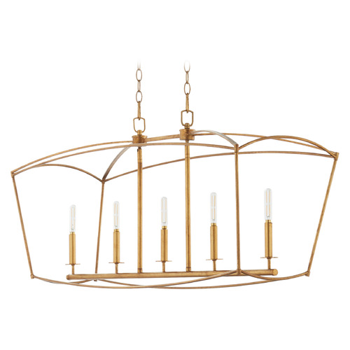 Mantle Gold Leaf Linear LIght by Quorum Lighting
