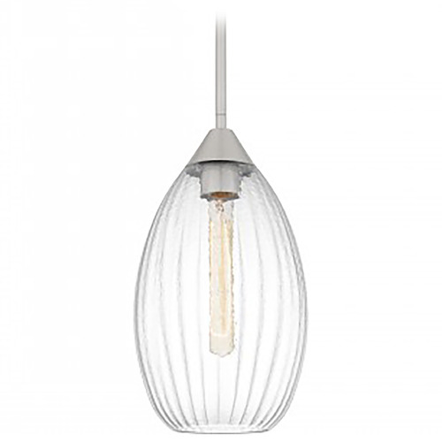 Quoizel Lighting Quoizel Lighting Quoizel Piccolo Pendant Brushed Nickel Mini-Pendant Light with Oblong Shade QPP6756BN