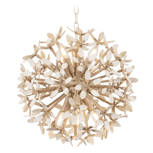 Corbett Lighting Corfu Ivory Coco & Bleached Abaca LED Mini-Chandelier