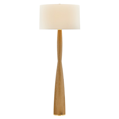 Hudson Valley Lighting Somers Chase Aged Brass & Light Oak LED Floor Lamp with Drum Shade
