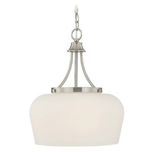 Savoy House Lighting Satin Nickel Pendant Light with Bowl / Dome Shade