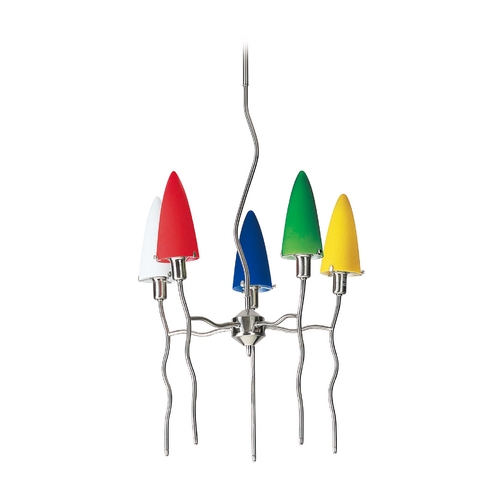 Kaub Polished Steel Chandelier by Lite Source Lighting