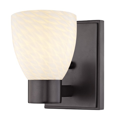 White Art Glass Sconce Bronze