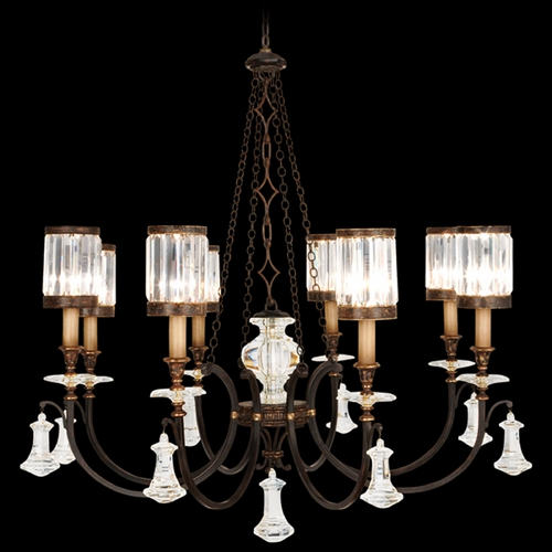 Fine Art Lamps Eaton Place Rustic Iron Crystal Chandelier
