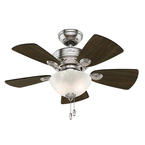 34-Inch Hunter Fan Watson Ceiling Fan with Light - Brushed Nickel Finish
