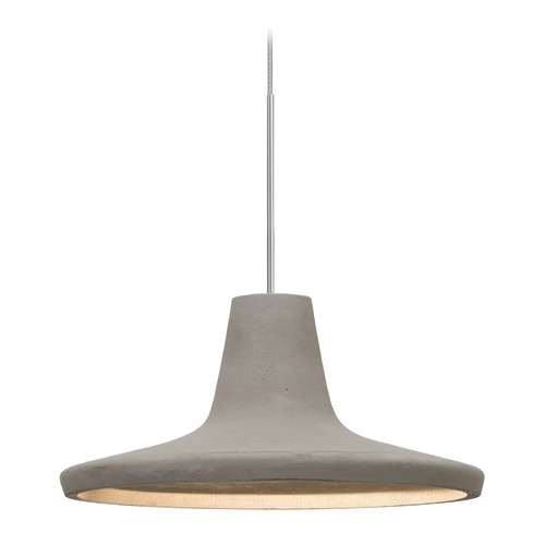 Besa Lighting Modus Satin Nickel LED Mini-Pendant Light with Warehouse Shade