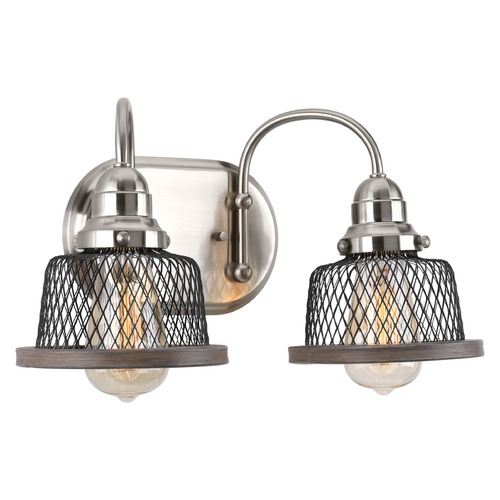 Progress Lighting Tilly Farmhouse Bathroom Light Brushed Nickel by Progress Lighting P300043-009