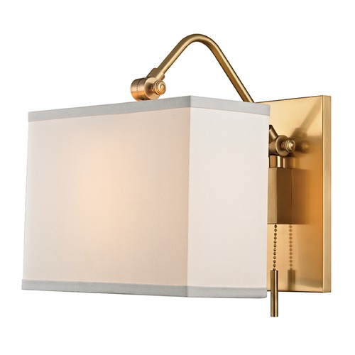 Leyden Aged Brass Switched Sconce by Hudson Valley Lighting
