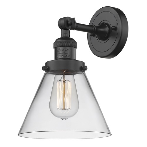 Large Cone Matte Black Sconce by Innovations Lighting