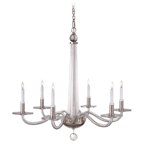 Visual Comfort Signature Collection E.F. Chapman Robinson Chandelier in Polished Nickel by Visual Comfort Signature CHC1140PN