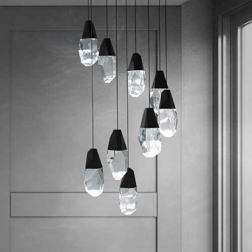 Martini 9-Light LED Chandelier in Black by Schonbek Beyond