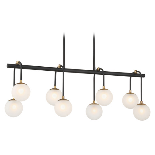 Savoy House Couplet 38-Inch Linear Chandelier in Black & Warm Brass by Savoy House 1-6699-8-143