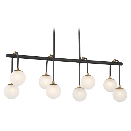 Couplet 38-Inch Linear Chandelier in Black & Warm Brass by Savoy House