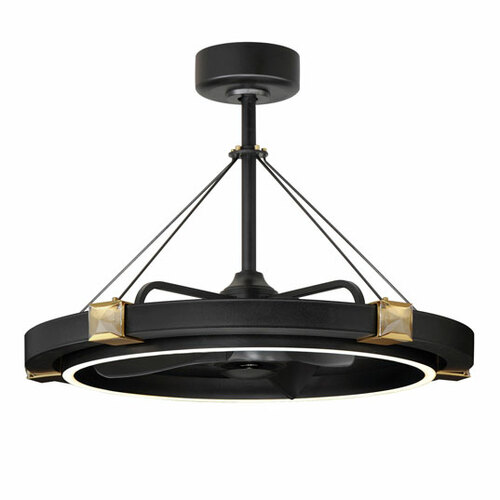 Maxim Lighting Jewel 33-Inch LED Chandelier Smart Fan in Black & Gold by Maxim Lighting 61019BCBKGLD