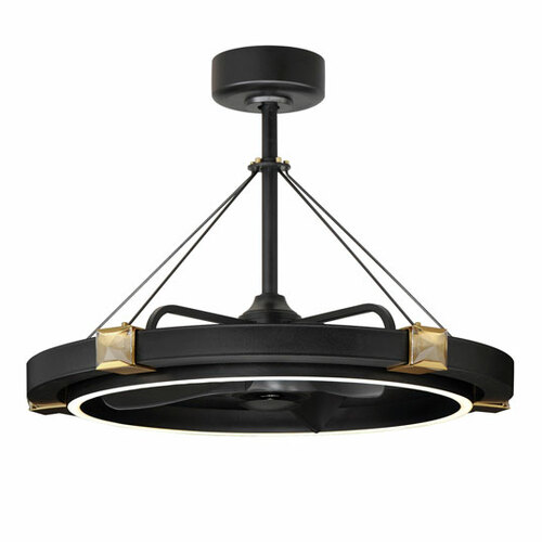 Jewel 33-Inch LED Chandelier Smart Fan in Black & Gold by Maxim Lighting