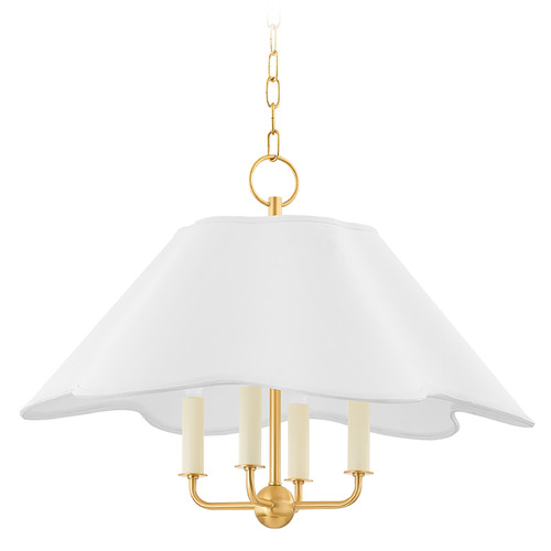 Mitzi by Hudson Valley Mitzi Kinsley Aged Brass 4-Light Chandelier H749804-AGB