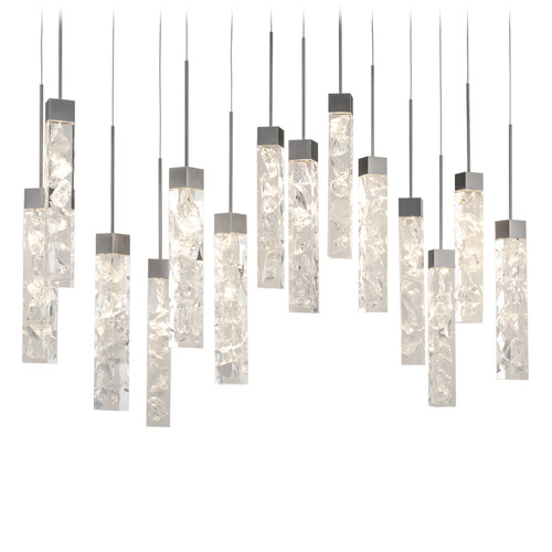 Modern Forms Minx Antique Nickel LED Multi-Light Pendant with Rectangle Shade