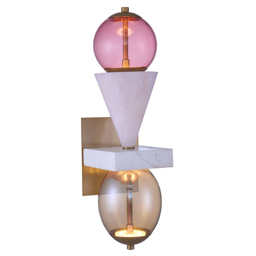 Kalco Lighting Demi Winter Brass LED Sconce