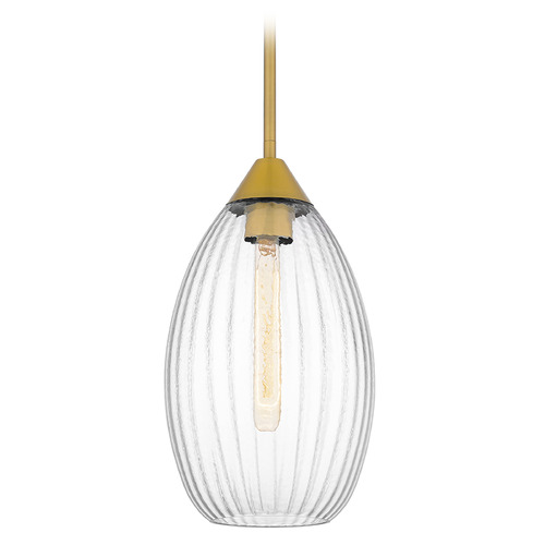 Quoizel Lighting Marza Brushed Gold Mini-Pendant Light with Oblong Shade