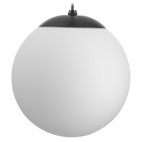 Progress Lighting Atwell Matte Black Mini-Pendant Light with Globe Shade