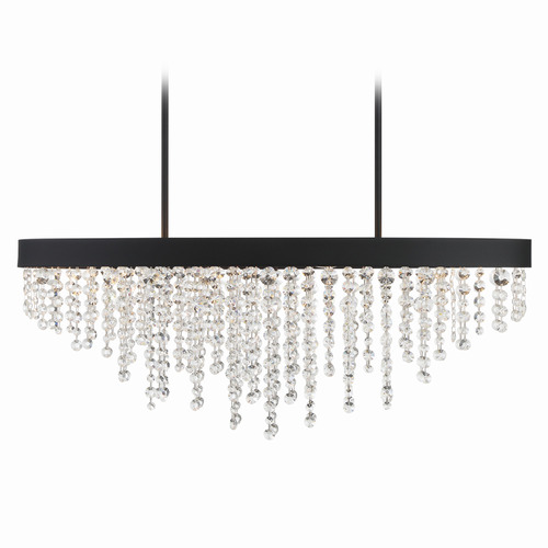 Crystorama Lighting Winham Black Forged Crystal Chandelier