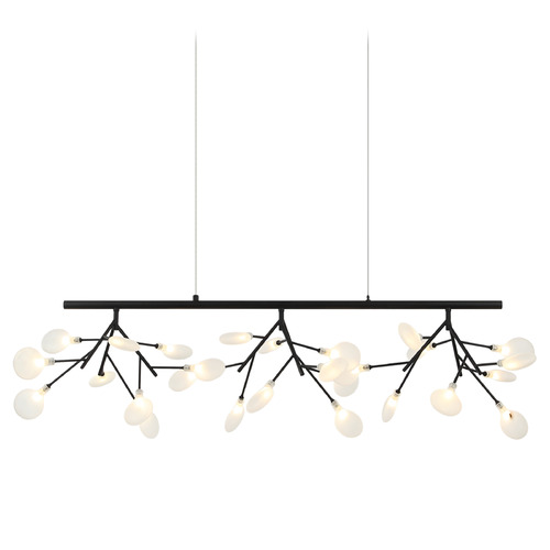 Matteo Lighting Hydrangea Bloom Matte Black LED Island Light