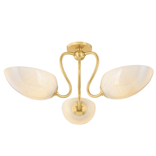 Mitzi by Hudson Valley Mitzi By Hudson Valley Mitzi Reva Aged Brass Semi-Flushmount Light H1064603-AGB