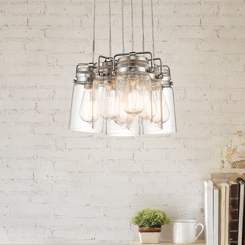 Brinley 6-Light Brushed Nickel Cluster Pendant by Kichler Lighting