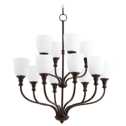 Quorum Lighting Richmond Oiled Bronze Chandelier by Quorum Lighting 6811-12-86