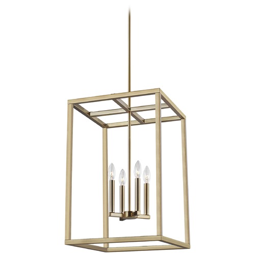 Moffet Street 15.50-Inch Pendant in Satin Brass by Generation Lighting