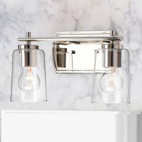 Adley Polished Nickel 2-Light Bathroom Light by Progress Lighting